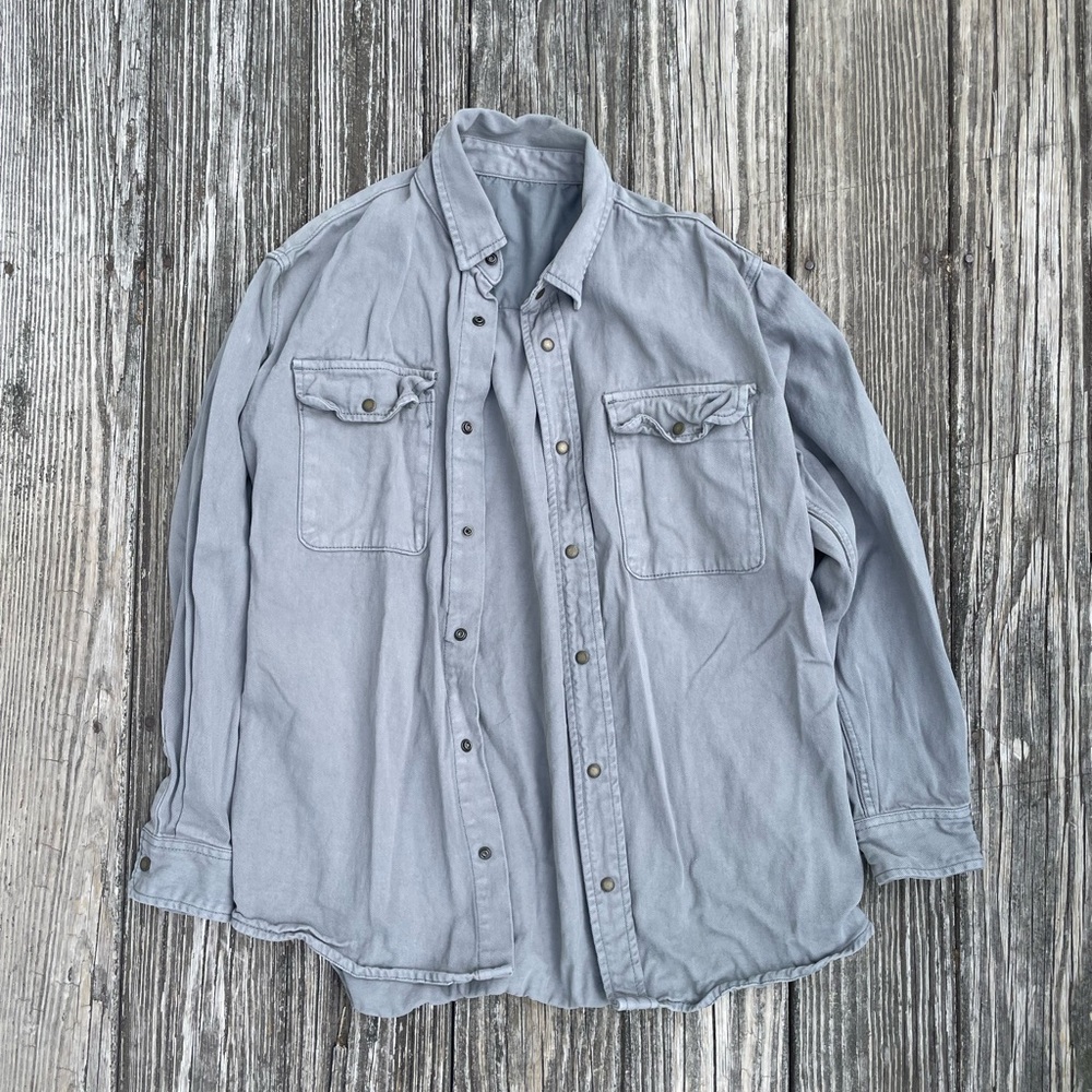Gray Button-Up Shirt